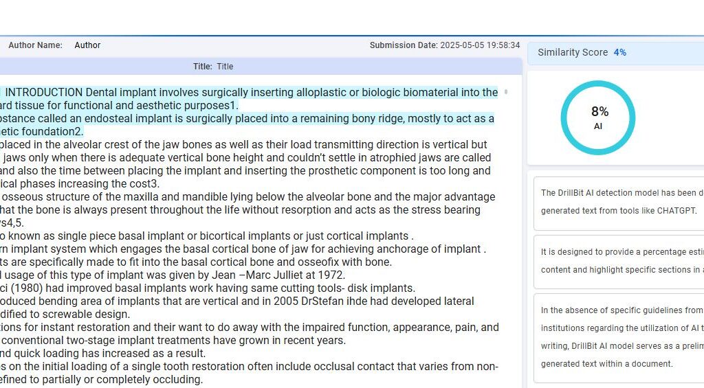 DrillBit AI Report showing Highlighted text even when AI Score is just 8%
