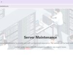 The DrillBit webpage shows a server maintenance notice, informing users of temporary downtime for system updates.